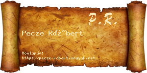 Pecze Róbert névjegykártya
