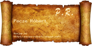 Pecze Róbert névjegykártya